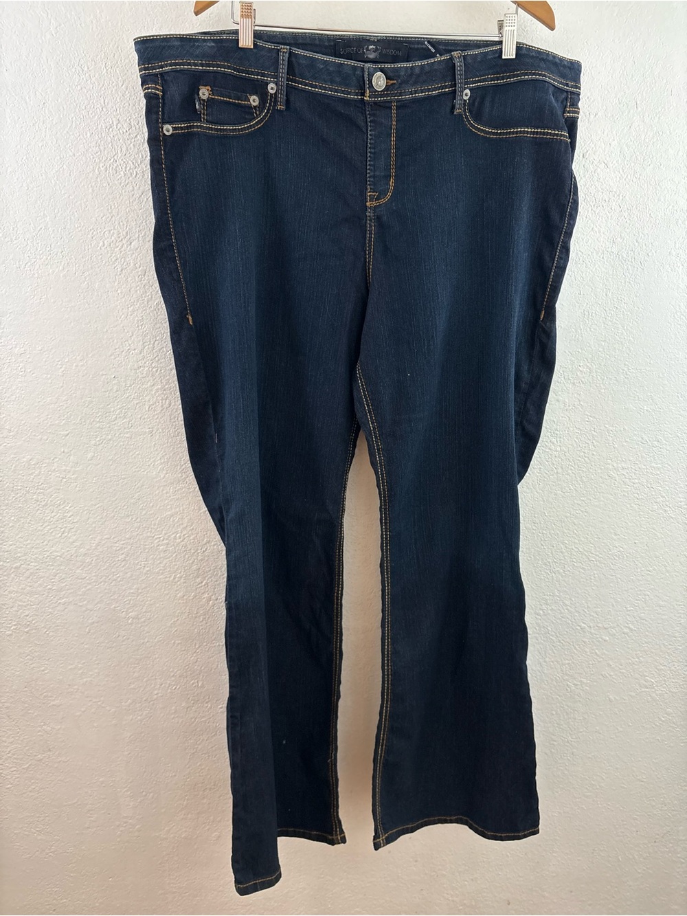Source Of Wisdom Jeans Women's Bootcut Midrise Stretch Denim Blue Size 5X